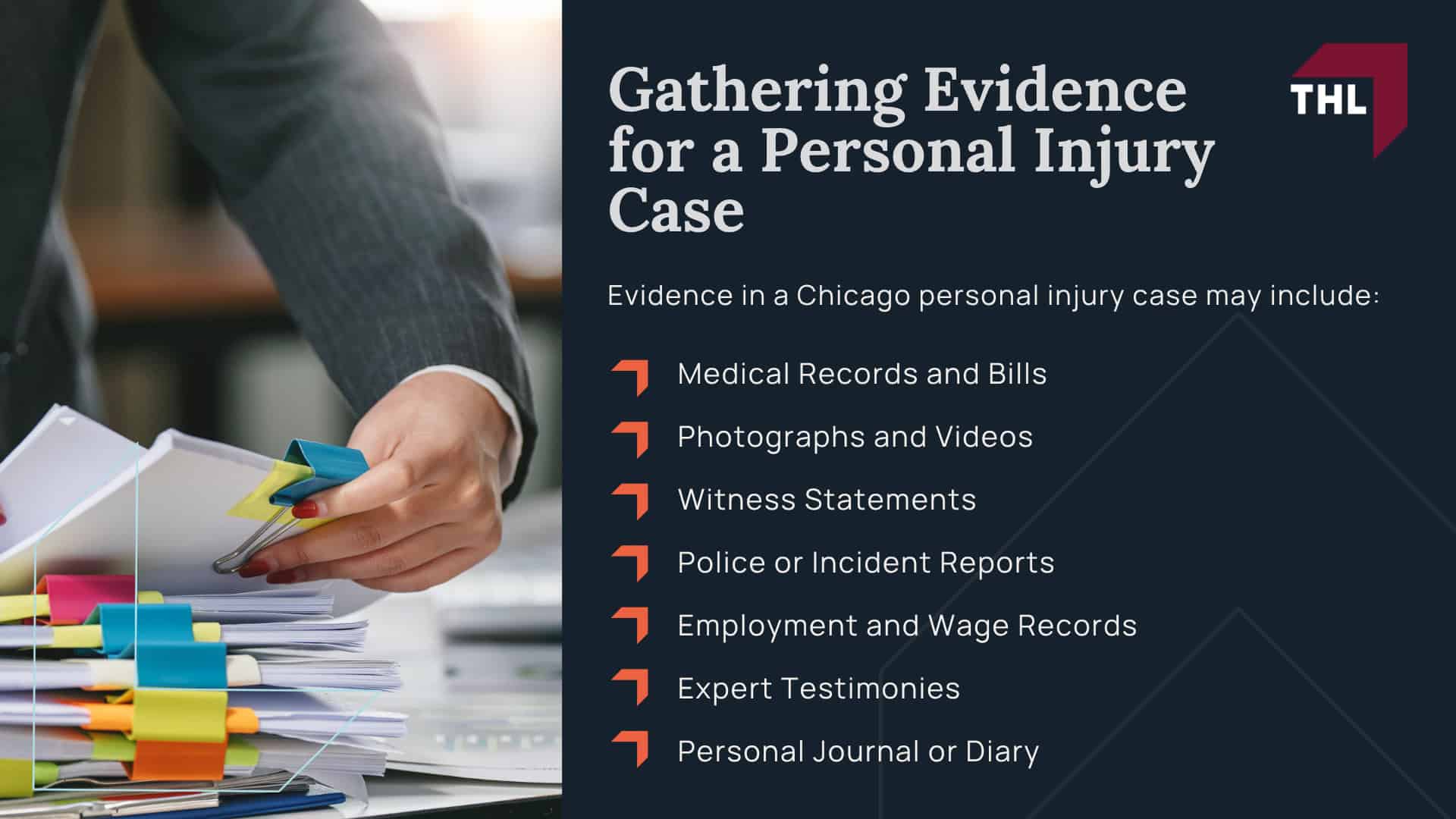 What types of Chicago personal injury claims can TorHoerman Law assist me with; Meet Our Chicago Personal Injury Lawyers; Our Founder and Experienced Chicago Personal Injury Lawyer_ Tor Hoerman; Types of Personal Injury Cases We Handle at TorHoerman Law; The Legal Process for Filing a Personal Injury Case in Chicago, IL; What to Do If You've Suffered Harm or Personal Injuries in Chicago; Do You Qualify for a Chicago Personal Injury Lawsuit; Gathering Evidence for a Personal Injury Case