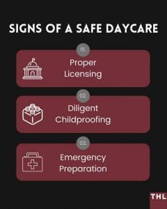 signs of a safe daycare facility; proper licensing; diligent childproofing; emergency preparation