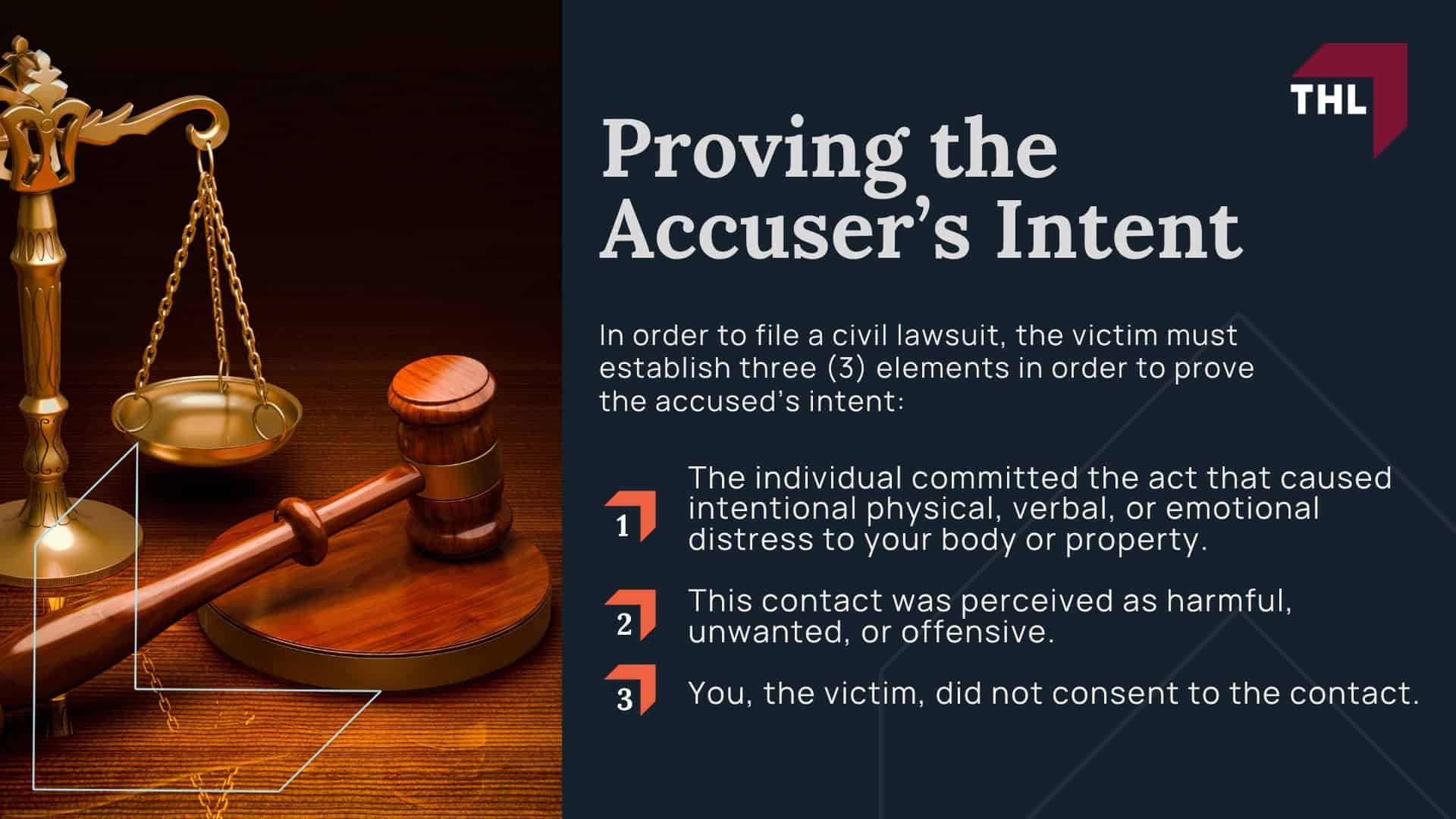 Defining Assault & Battery; Intentional Tort Terms to Know;  What is the Difference Between Criminal & Civil Court; What Else Should I Know About Assault & Battery; Types of Assault and Battery; Proving the Accuser’s Intent 