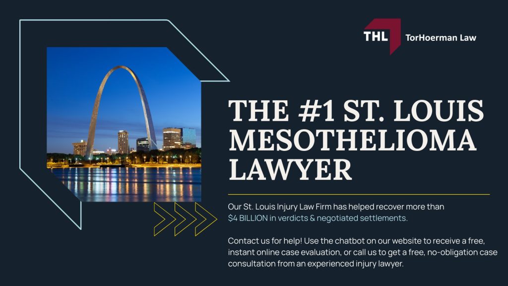 About Mesothelioma; Common Cause of Mesothelioma in St. Louis; Asbestos Exposure; What is Asbestos; Asbestos Exposure in St. Louis; How Does Asbestos Exposure Cause Mesothelioma; Symptoms of Mesothelioma; Car Accidents in St Louis By The Numbers; St. Louis Workplace Asbestos Exposure; Asbestos Superfund Sites in Missouri; Filing a St. Louis Mesothelioma Lawsuit; Hiring a St. Louis Workers Compensation Lawyer ; TorHoerman Law_ Filing a St. Louis Mesothelioma Lawsuit; The #1 St. Louis Workers Compensation Attorney - FEATURED IMAGE - TorHoerman Law