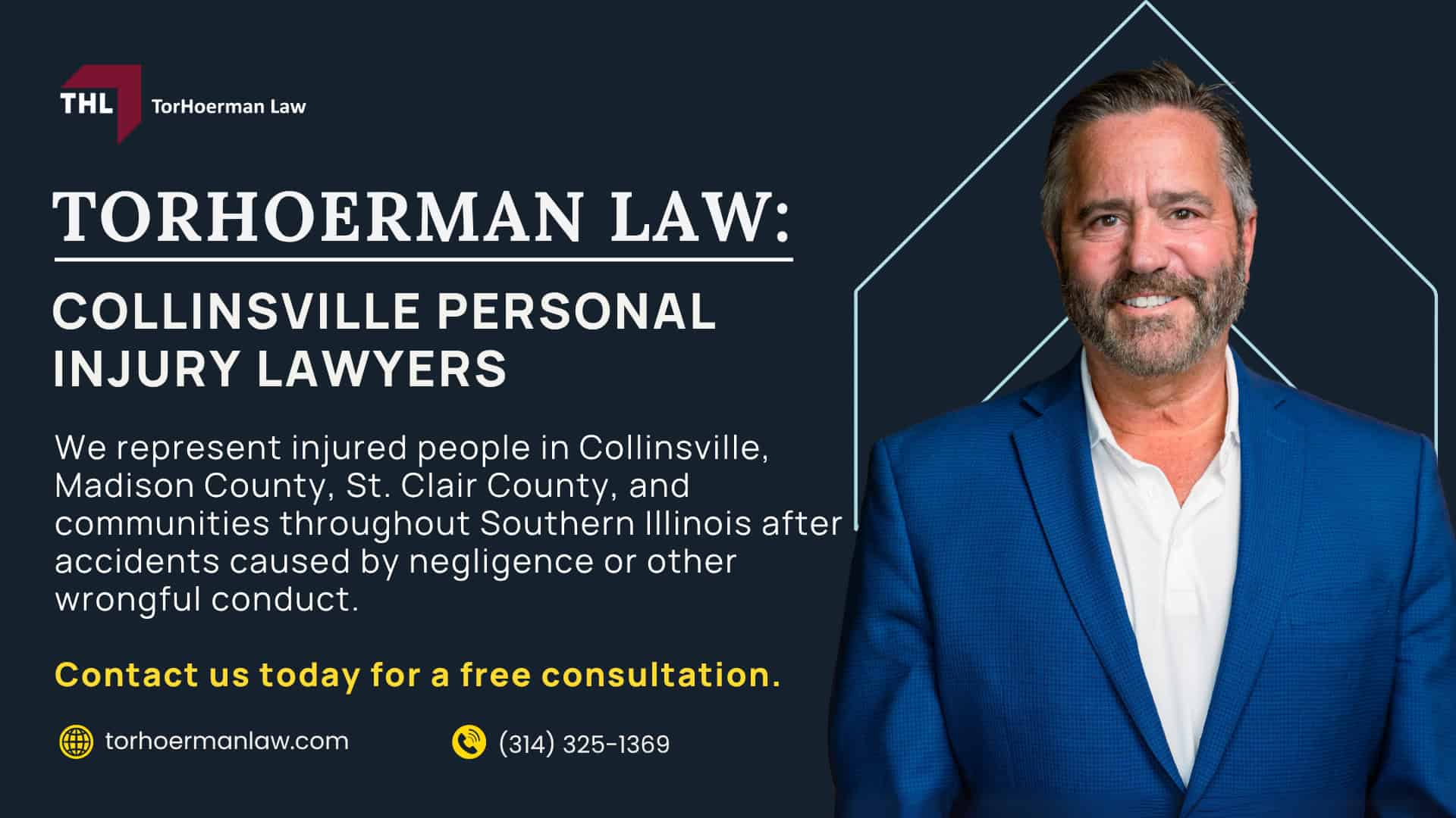 What Types Of Collinsville Personal Injury Claims Can TorHoerman Law Assist Me With; How Our Personal Injury Lawyers Can Assist You; How Much Does It Cost To Hire A Collinsville Personal Injury Lawyer From TorHoerman Law; Steps to Take After Suffering a Personal Injury in Collinsville, IL; What Is The Process Of A Collinsville Personal Injury Lawsuit; Do You Qualify For A Personal Injury Claim; Evidence In A Collinsville Personal Injury Case; Potential Compensation In Collinsville Injury Claims; TorHoerman Law_ Collinsville Personal Injury Lawyers