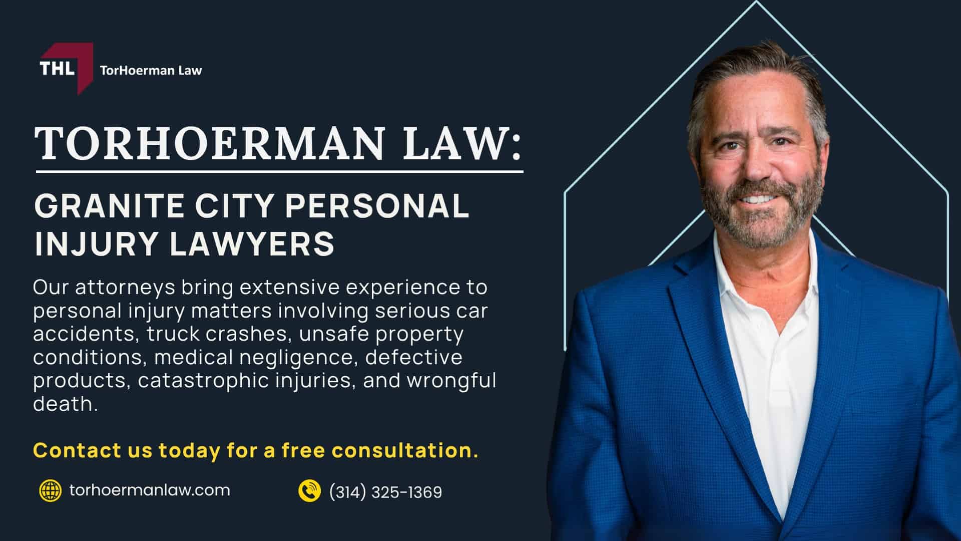 Why Do Personal Injury Victims Choose TorHoerman Law; What Types of Granite City Personal Injury Claims Can TorHoerman Law Help Me With; How Much Does It Cost To Hire a Personal Injury Attorney From TorHoerman Law; The Legal Process of a Granite City Personal Injury Case; Do You Qualify For A Personal Injury Claim; Evidence In A Granite City Personal Injury Case; Potential Compensation In Granite City Injury Claims; Illinois Laws That Can Affect Your Personal Injury Case; Illinois Requirements For Proving Negligence; TorHoerman Law_ Granite City Personal Injury Lawyers