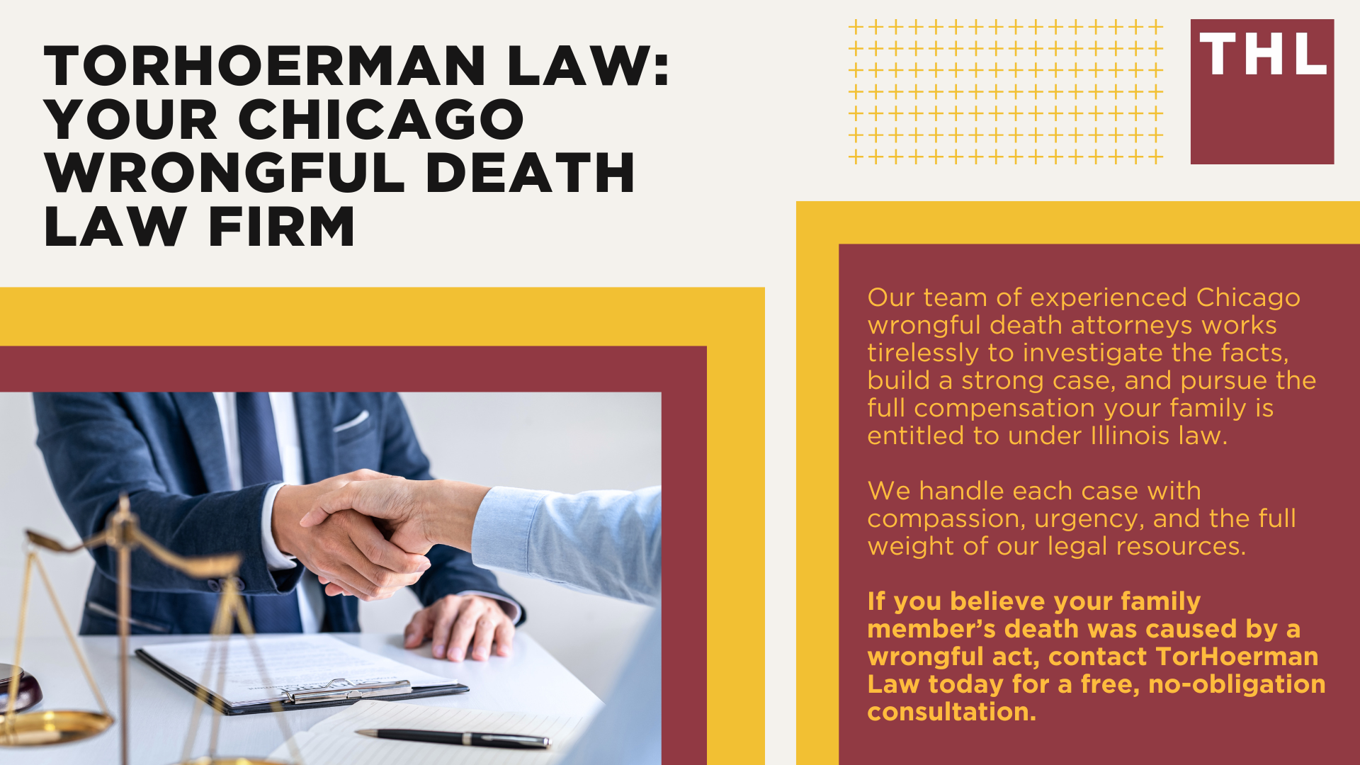 Meet Our Team of Chicago Wrongful Death Lawyers; Our Founder and Experienced Wrongful Death Attorney_ Tor Hoerman; Steps to Take After a Wrongful Death Occurs in Chicago, IL; Gathering Evidence for a Chicago Wrongful Death Case; Wrongful Death Damages Explained; The Legal Process for a Wrongful Death Lawsuit in Illinois; What is Considered a “Wrongful Death” in Illinois; Who Can File a Wrongful Death Lawsuit in Illinois; Common Causes of Wrongful Death in Chicago, IL; TorHoerman Law_ Your Chicago Wrongful Death Law Firm