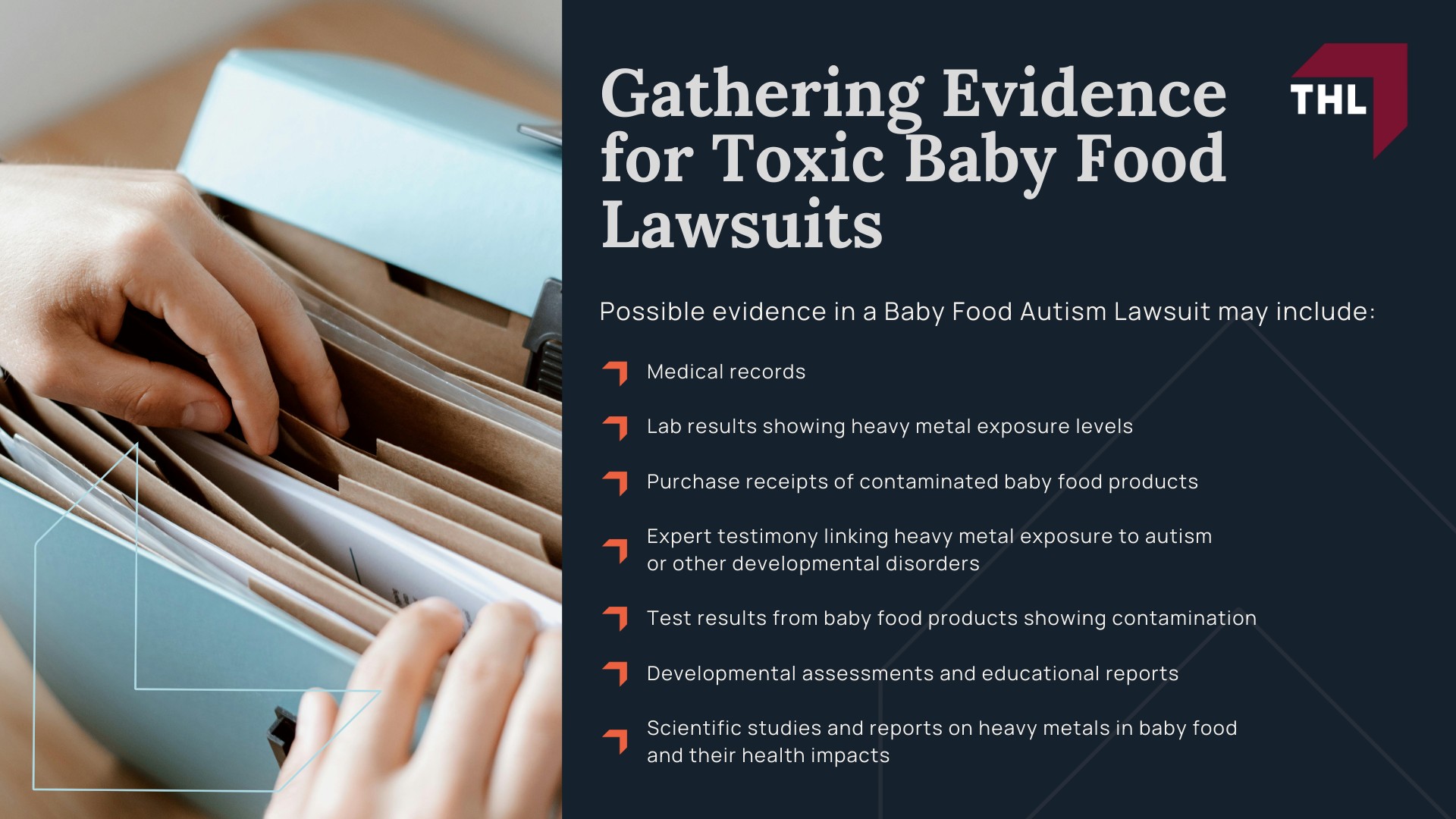 Toxic Baby Food Lawsuit - About Toxic Baby Food Lawsuits - torhoerman law; Toxic Baby Food Lawsuit - What is the Toxic Baby Food MDL - torhoerman law; Toxic Baby Food Lawsuit - How Many Toxic Baby Food Lawsuits Have Been Filed Current Status of the Toxic Baby Food MDL - torhoerman law; Toxic Baby Food Lawsuit - Dangerous Levels of Heavy Metals Found In Baby Food Products - torhoerman law; Toxic Baby Food Lawsuit - Which Heavy Metals Were Found In Baby Food - torhoerman law; Toxic Baby Food Lawsuit - How Does Heavy Metal Contamination in Baby Food Happen - torhoerman law; Toxic Baby Food Lawsuit - What Specific Baby Food Brands Contain Heavy Metals - torhoerman law; Toxic Baby Food Lawsuit - What Types of Baby Food Contain Heavy Metals - torhoerman law; Toxic Baby Food Lawsuit - Health Effects of Heavy Metals in Baby Food Products - torhoerman law; Toxic Baby Food Lawsuit - Specific Conditions in the Toxic Baby Food Litigation - torhoerman law; Toxic Baby Food Lawsuit - Symptoms of Exposure to Heavy Metals in Baby Food - torhoerman law; Toxic Baby Food Lawsuit - Filing an Autism Baby Food Lawsuit - torhoerman law; Toxic Baby Food Lawsuit - Gathering Evidence for Toxic Baby Food Lawsuits - torhoerman law
