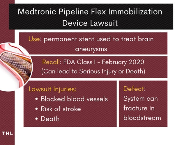 Medtronic; Pipeline Flex Immobilization device; medical device; permanent stent; Class 1 recall; brain aneurysms; blocked blood vessels; risk of stroke.; death; fracture in bloodstream;