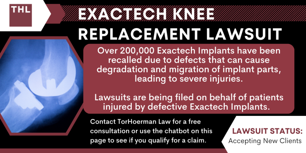 Exactech Knee Replacement Lawsuit; Exactech Knee Replacement Recall Lawsuit; Exactech Implant Recall Lawsuits; Exactech Recall; Exactech Knee Implant Lawsuit; Exactech Lawsuit; Exactech Lawsuits; Exactech Lawyers; Exactech MDL