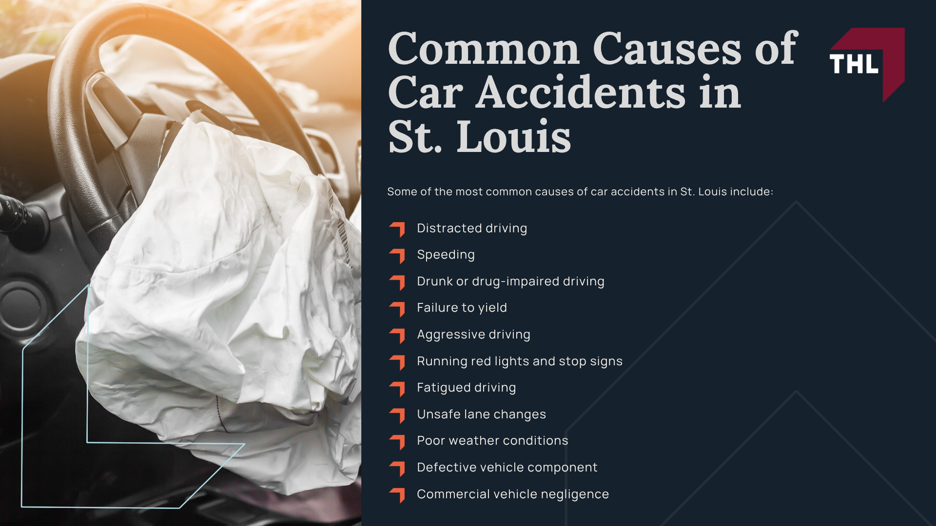 Why Choose TorHoerman Law for Your St. Louis Car Accident Case; TorHoerman Law Gets Results for Car Accident Victims; How Much Does it Cost to Hire a St Louis Car Accident Attorney from TorHoerman Law; What To Do in the First 24 Hours After a Car Accident in St. Louis; What To Do in the First 24 Hours After a Car Accident in St. Louis; The Legal Process for Missouri Car Accident Claims; How Long Do I Have to File a Car Accident Injury Claim in St. Louis; How a St. Louis Car Accident Lawyer from TorHoerman Law Can Help; Gathering Evidence to Prove Liability; Common Injuries After a Car Accident; Common Causes of Car Accidents in St. Louis