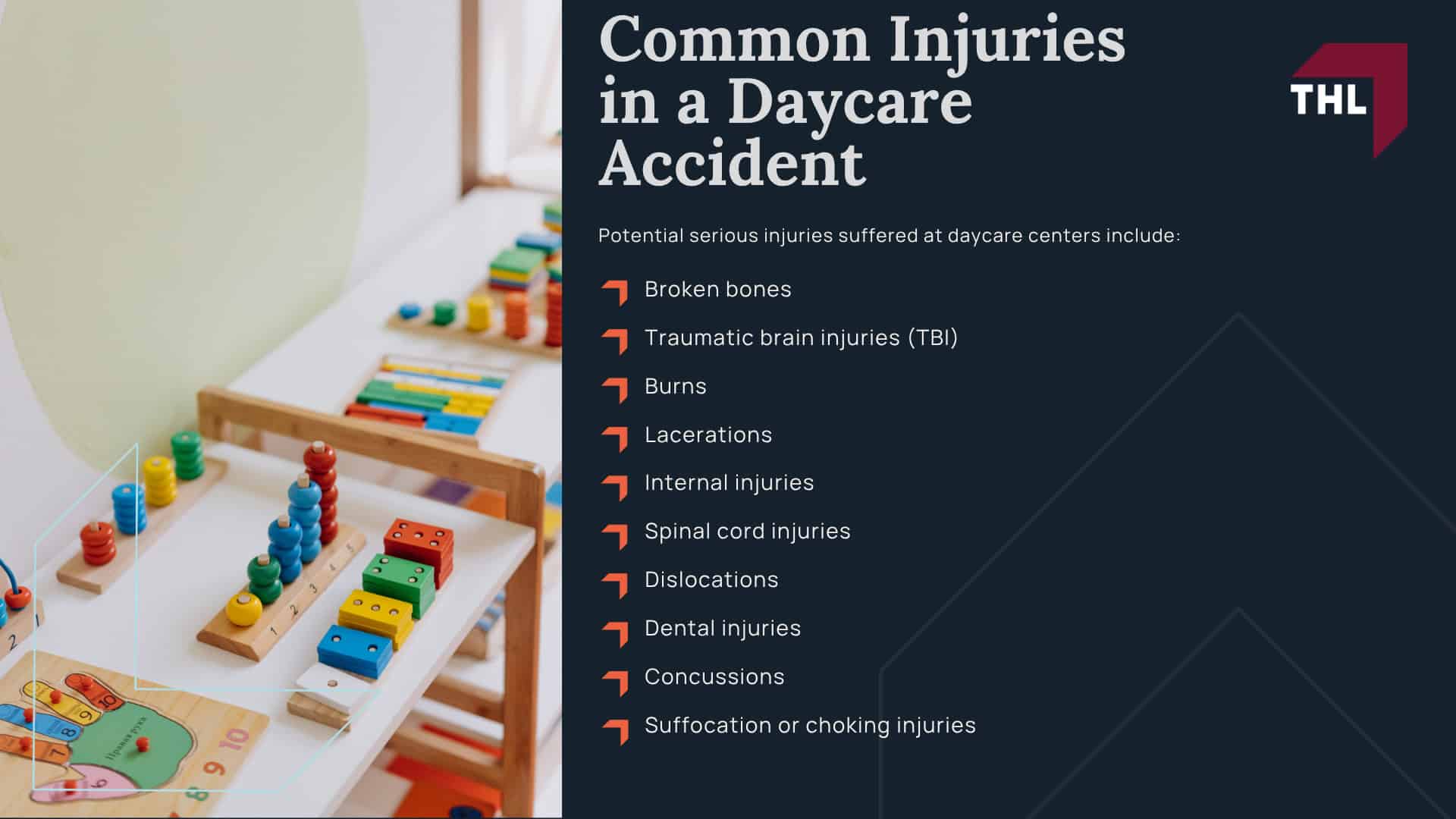 Meet Our Chicago Daycare Injury Lawyers; Our Founder and Experienced Chicago Daycare Injury Lawyer_ Tor Hoerman; How Much Does it Cost to Hire a Chicago Child Injury Lawyer; Filing a Chicago Daycare Abuse Lawsuit; Steps to Take When a Child Suffers Injuries at a Daycare Center; Gathering Evidence for a Daycare Abuse Lawsuit; Assessing Damages in a Personal Injury Claim Against a Daycare Provider; What if I Signed a Daycare Liability Waiver; Common Injuries in a Daycare Accident