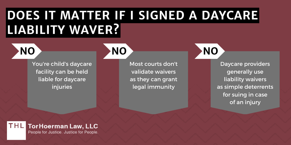 Daycare injury; Daycare liablity; liability waiver; child injury; personal injury;