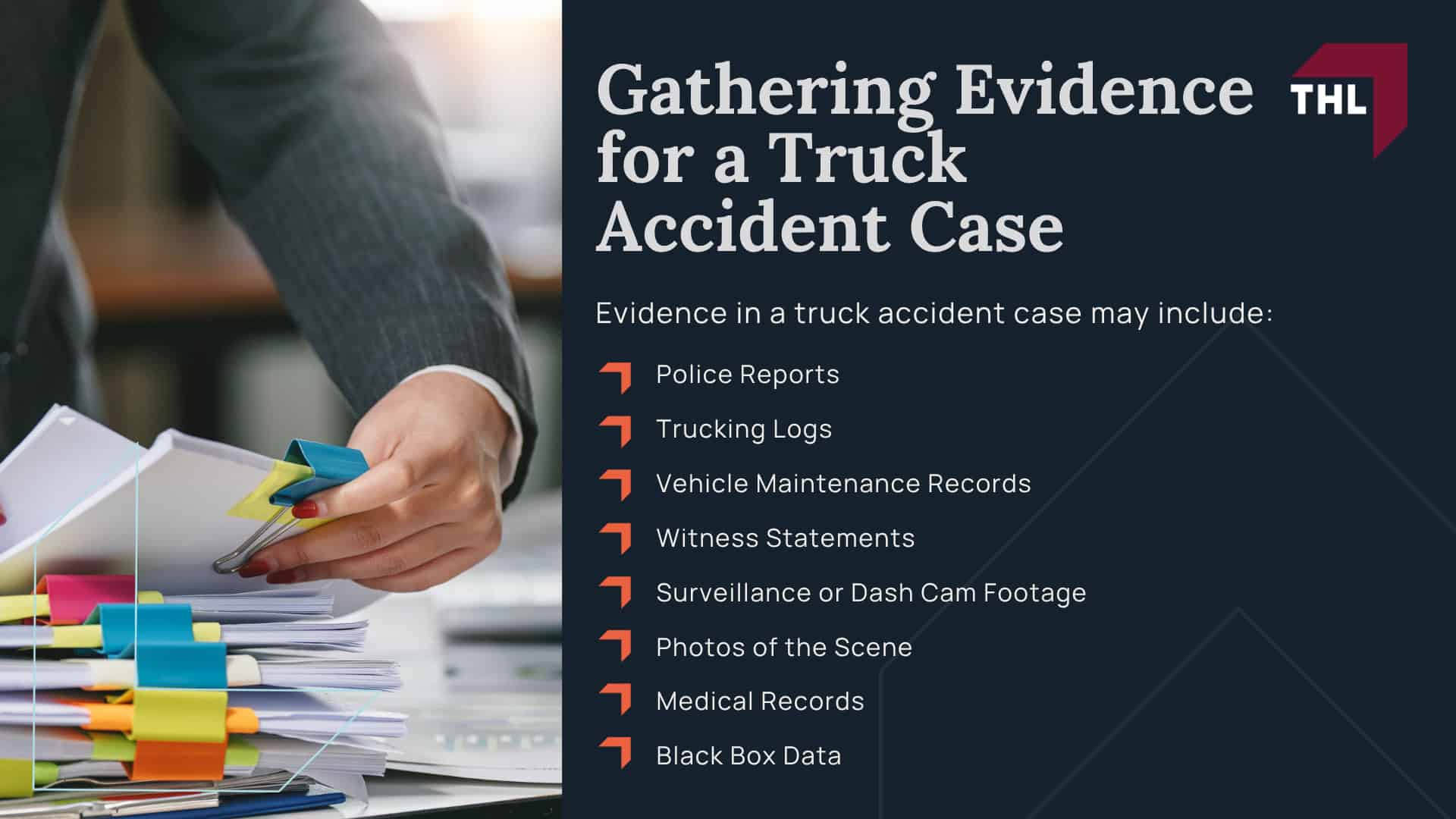 How Can a Chicago Truck Accident Lawyer from TorHoerman Law Help You?; How Much Does it Cost to Hire a Chicago Truck Accident Attorney from THL; Meet Our Chicago Truck Accident Attorneys; Our Founder and Experienced Truck Accident Lawyer_ Tor Hoerman; Our Chicago Truck Accident Lawyers Get Results; What To Do After a Truck Accident in Chicago, IL; Gathering Evidence for a Truck Accident Case