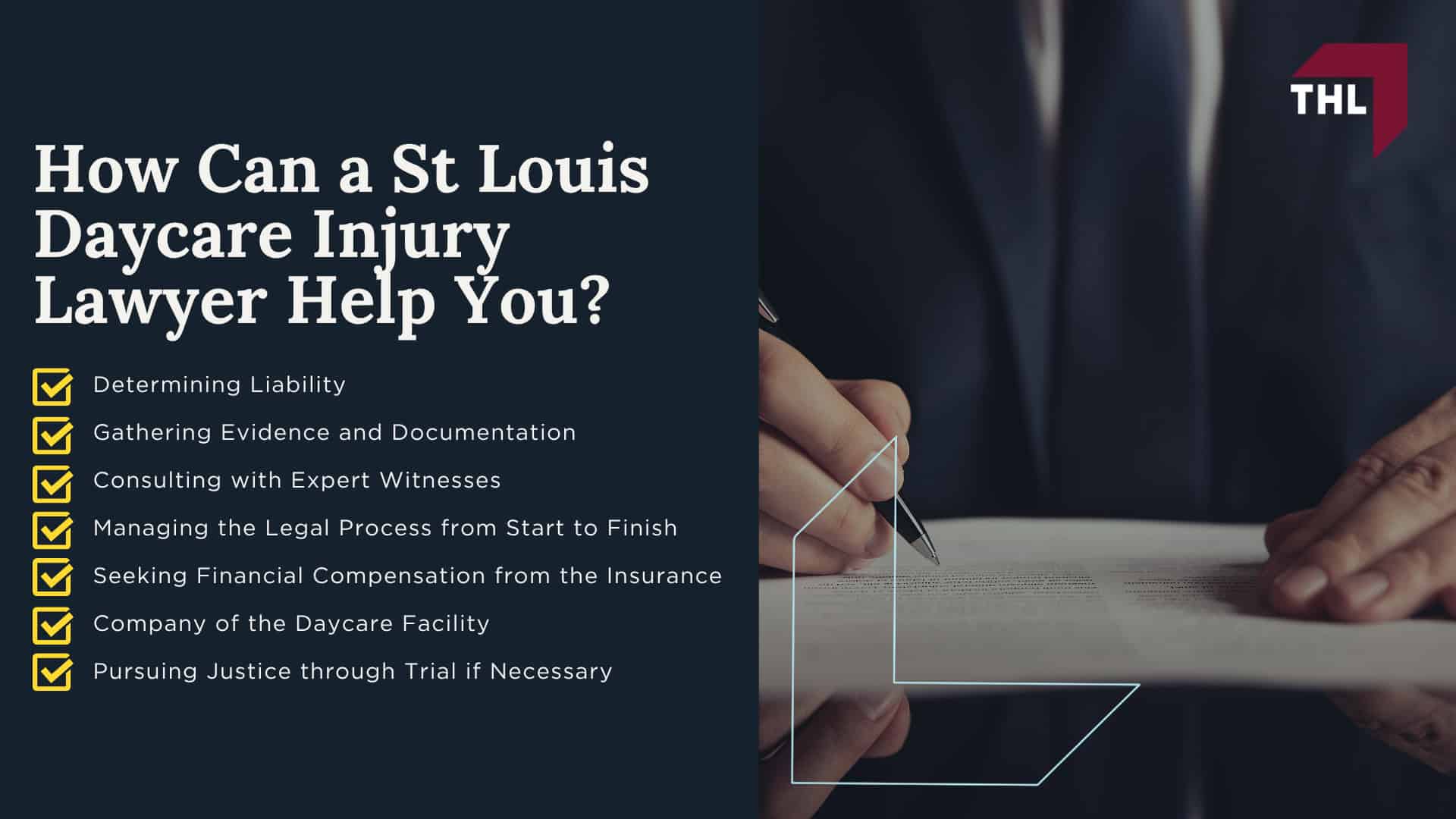 Meet Our St Louis Daycare Injury Attorneys;  Our Founder_ Tor Hoerman; The Legal Process for Daycare Injury Claims in St. Louis; What if I Signed a Daycare Liability Waiver; What to Do If Your Child's Injuries Were Caused by a Negligent Daycare Center; Common Daycare Injuries and Their Causes; How Can a St Louis Daycare Injury Lawyer Help You