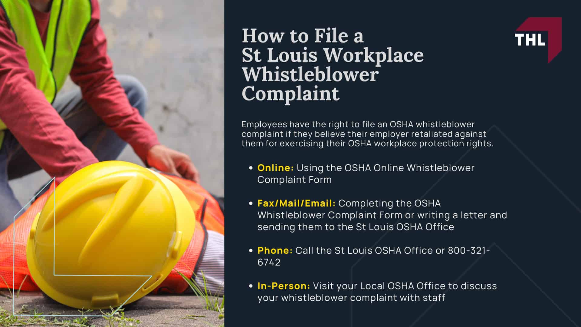 STL Construction Workers Face an Increased Risk of Serious Injuries and Wrongful Death; Common Construction Injuries; How Do I File a Complaint against a St Louis Construction Company; How to File a St. Louis Workplace Safety and Health Complaint; How to File a St Louis Workplace Whistleblower Complaint