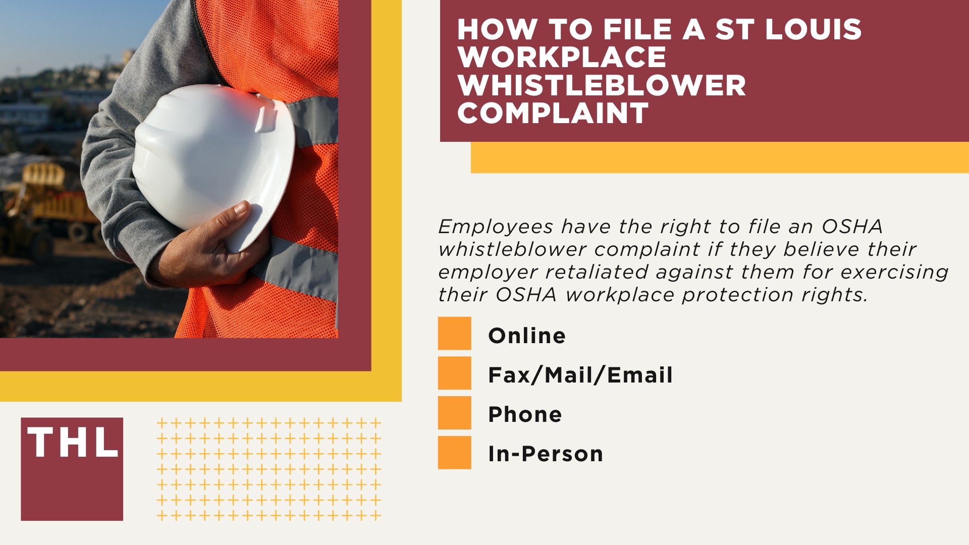 STL Construction Workers Face an Increased Risk of Serious Injuries and Wrongful Death; Common Construction Injuries; How Do I File a Complaint against a St Louis Construction Company; How to File a St. Louis Workplace Safety and Health Complaint; How to File a St Louis Workplace Whistleblower Complaint