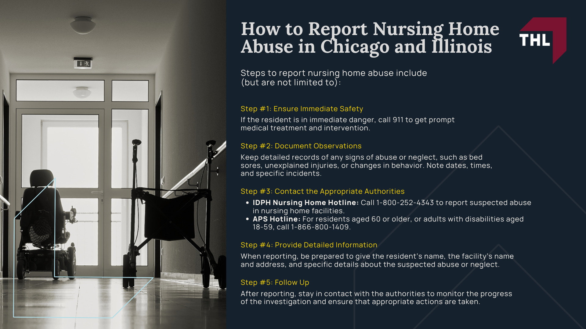 Meet Our Chicago Nursing Home Abuse Lawyers; Our Founder and Experienced Nursing Home Abuse Lawyer_ Tor Hoerman; How Much Does it Cost to Hire a Nursing Home Abuse Attorney from THL; What To Do If You Suspect Abuse or Neglect in Illinois Nursing Homes; How to Report Nursing Home Abuse in Chicago and Illinois