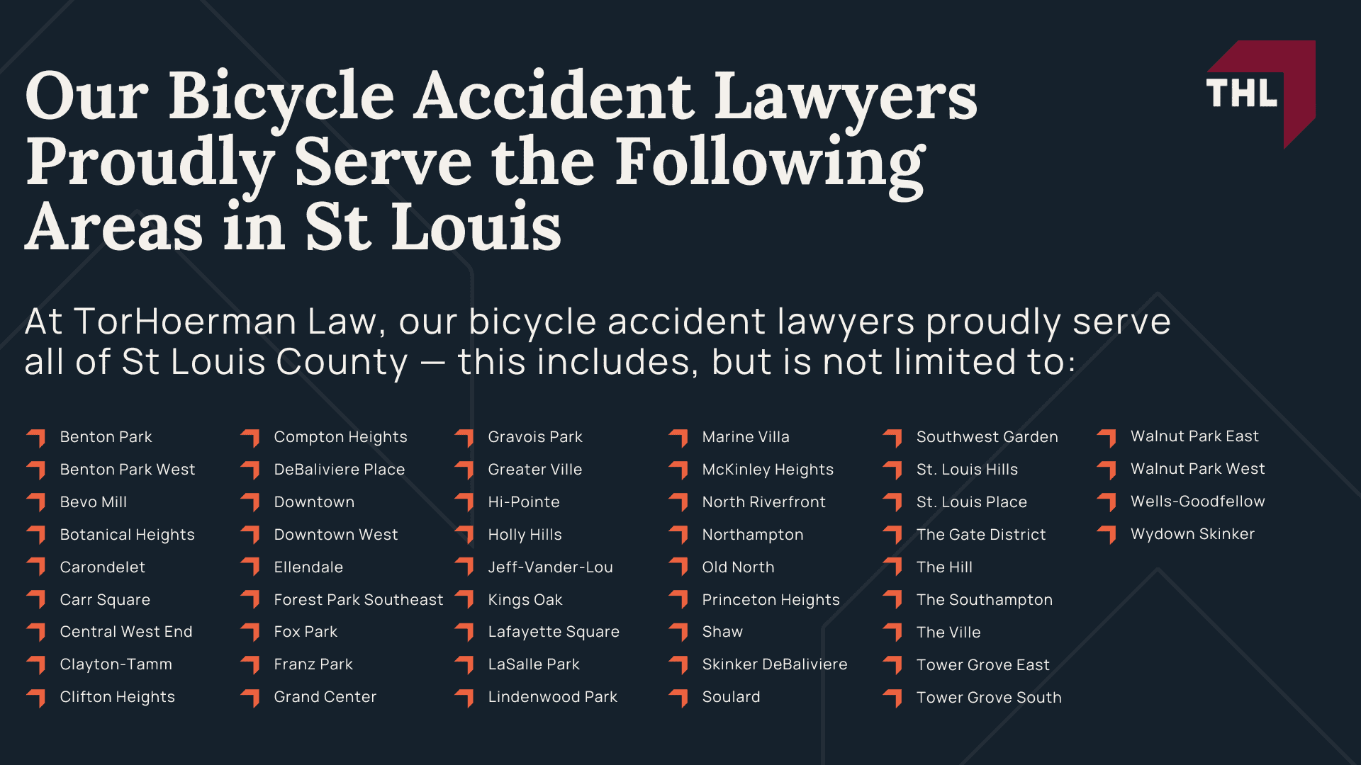 Our Bicycle Accident Lawyers Proudly Serve the Following Areas in St Louis