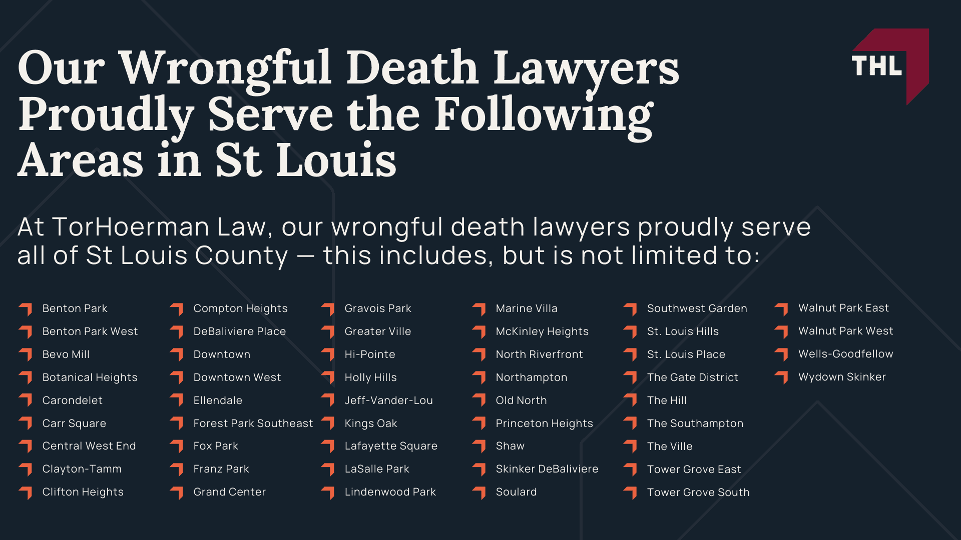 Defining Wrongful Death; Who Can File a Wrongful Death Lawsuit in Missouri; Do I Qualify for a St. Louis Wrongful Death Lawsuit; Wrongful Death Statute of Limitations in Missouri; How Can I Prove Fault; Wrongful Death Lawsuit Damages; Defining Wrongful Death; Who Can File a Wrongful Death Lawsuit in Missouri; Do I Qualify for a St. Louis Wrongful Death Lawsuit; Wrongful Death Statute of Limitations in Missouri; How Can I Prove Fault; Wrongful Death Lawsuit Damages; TorHoerman Law_ St. Louis Wrongful Death Law Firm; Our Wrongful Death Lawyers Proudly Serve the Following Areas in St Louis