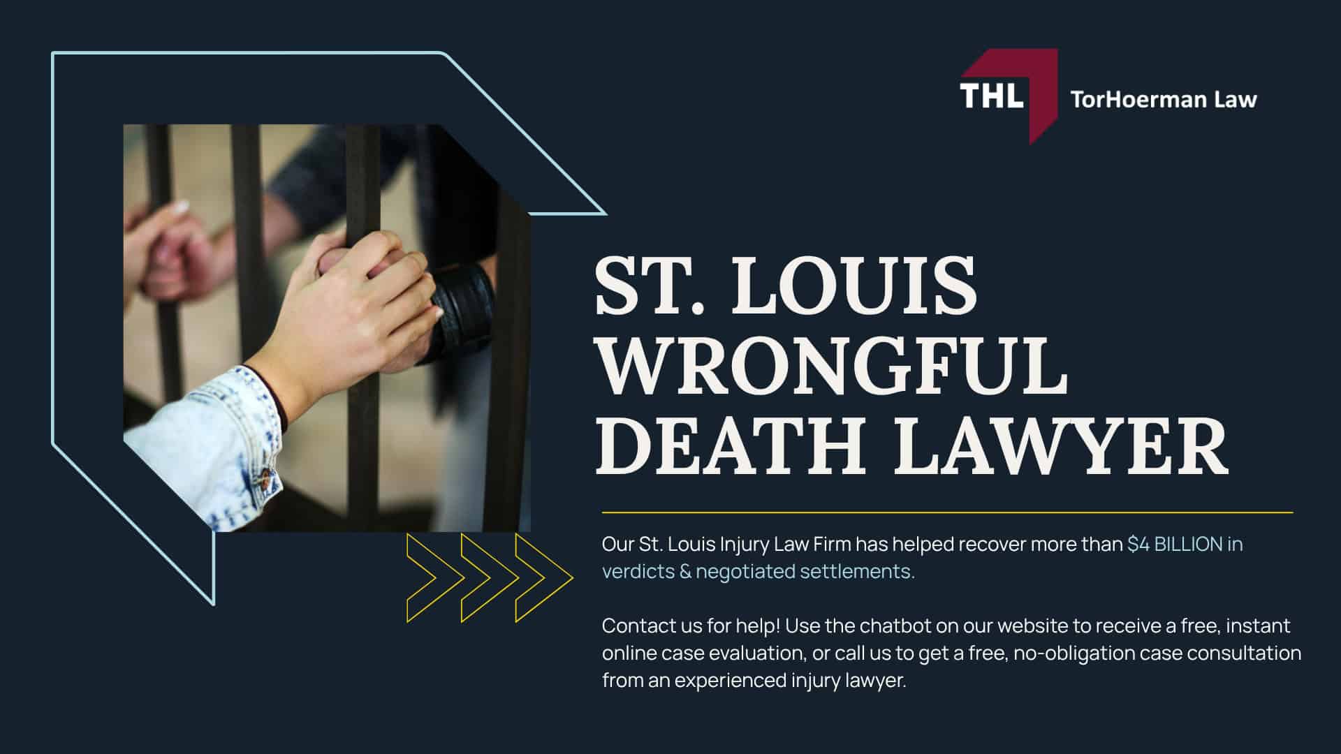 St. Louis Wrongful Death Lawyer; Defining Wrongful Death; Who Can File a Wrongful Death Lawsuit in Missouri; Do I Qualify for a St. Louis Wrongful Death Lawsuit; Wrongful Death Statute of Limitations in Missouri; How Can I Prove Fault; Wrongful Death Lawsuit Damages; Defining Wrongful Death; Who Can File a Wrongful Death Lawsuit in Missouri; Do I Qualify for a St. Louis Wrongful Death Lawsuit; Wrongful Death Statute of Limitations in Missouri; How Can I Prove Fault; Wrongful Death Lawsuit Damages; TorHoerman Law_ St. Louis Wrongful Death Law Firm; Our Wrongful Death Lawyers Proudly Serve the Following Areas in St Louis; Wrongful Death Claims Compensate Surviving Families; Wrongful Death Claims vs. Survival Actions; Why Choose TorHoerman Law for a Wrongful Death Case; Our St. Louis Wrongful Death Attorneys Get Results; Investigating a Wrongful Death Claim_ Steps and Timeline; Common Fatal Accidents That Lead to Wrongful Death Claims in St. Louis; Who Can File a Wrongful Death Lawsuit in Missouri; How Long Do You Have to File a Wrongful Death Lawsuit in Missouri; Missouri Wrongful Death Laws That May Affect Your Case; Contact a St. Louis Wrongful Death Lawyer Today