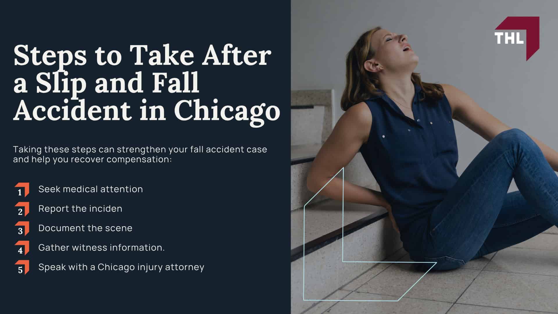 Meet Our Team of Chicago Slip and Fall Accident Lawyers; What Is A Slip and Fall Accident; Common Types of Slip and Fall Accidents; Meet Our Team of Chicago Slip and Fall Accident Lawyers; What Is A Slip and Fall Accident; Common Types of Slip and Fall Accidents; Common Slip and Fall Injury Types; Steps to Take After a Slip and Fall Accident in Chicago