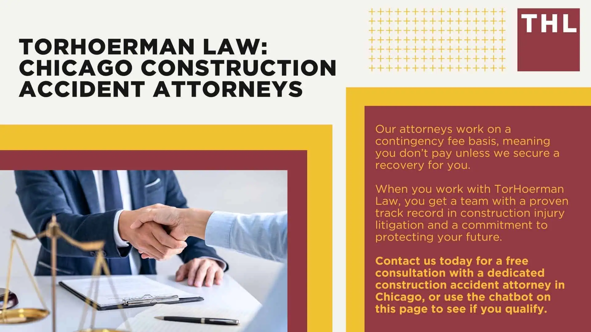 Meet Our Team of Chicago Construction Accident Attorneys; Our Founder_ Tor Hoerman; Chicago Construction Site Accidents_ An Overview; Types of Construction Accidents in Chicago; Common Construction Accident Injuries; Types of Construction Accident Lawsuit Claims; Do You Qualify for a Construction Accident Lawsuit; Gathering Evidence for a Construction Accident Injury Claim; Damages in Construction Accident Cases; TorHoerman Law_ Chicago Construction Accident Attorneys