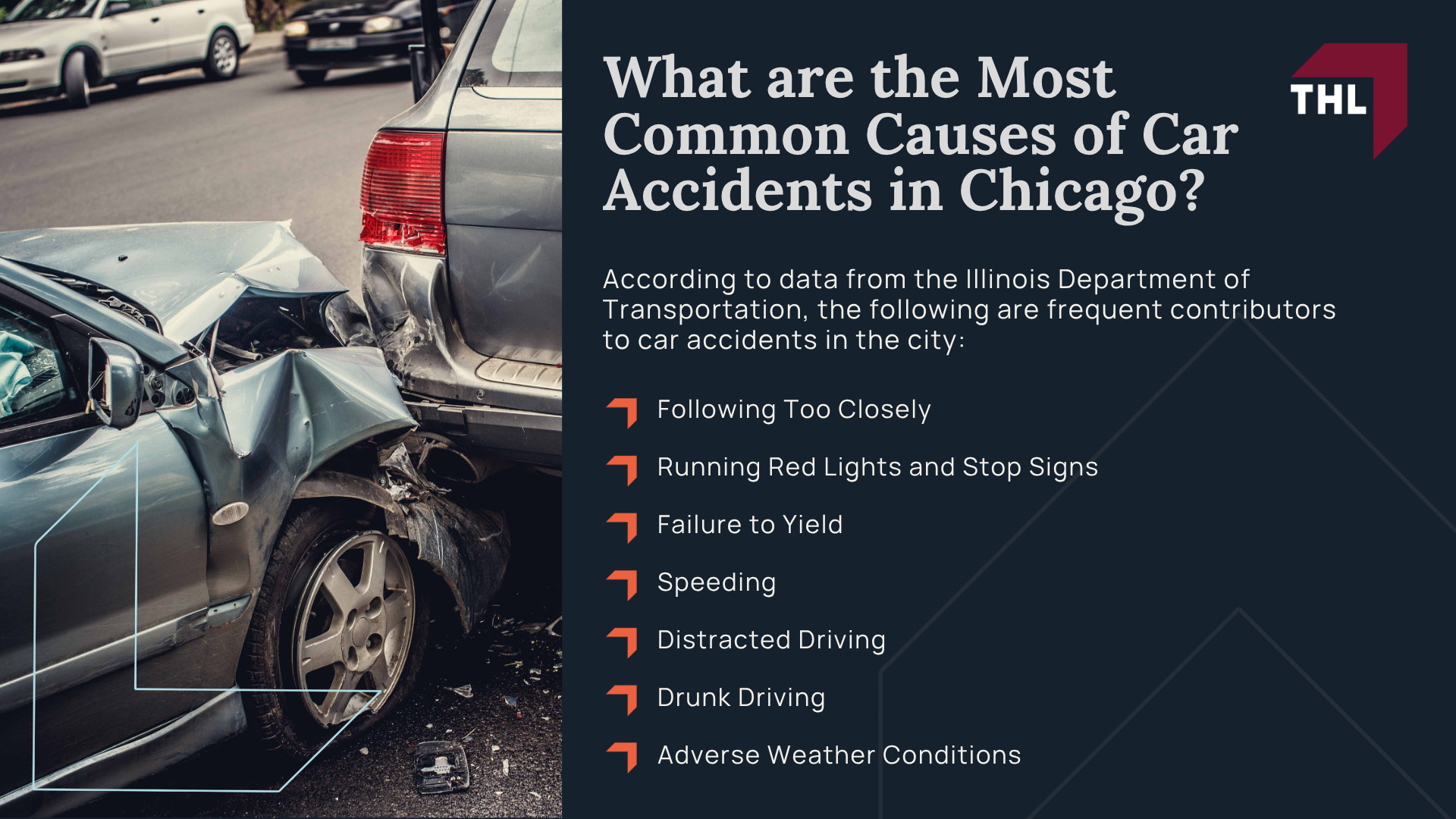 Meet Our Chicago Car Accident Lawyers; Our Founder and Experienced Chicago Car Accident Lawyer_ Tor Hoerman; Our Chicago Car Accident Lawyers Get Results; What to Do After a Car Accident in Chicago, IL; Gathering Evidence for a Car Accident Injury Claim; Damages in Chicago Car Accident Cases; The Legal Process for a Chicago Car Accident Claim Explained; Chicago Car Accident Statistics; What are the Most Common Causes of Car Accidents in Chicago