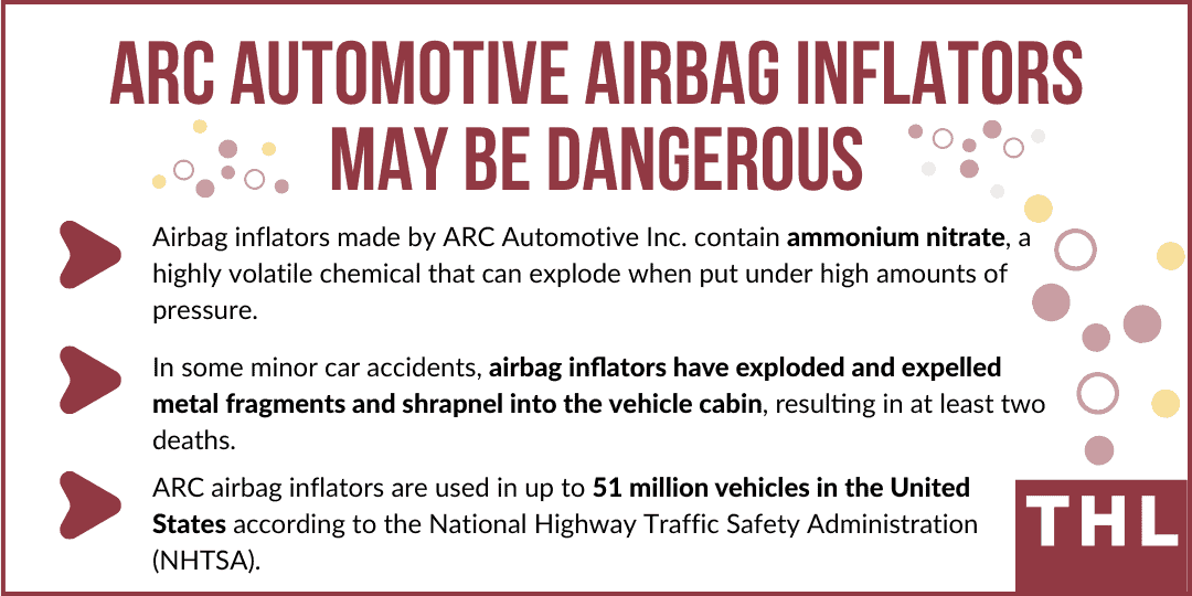 Defective ARC Airbag Inflators, ARC Airbag Inflators Linked to Injury and Death, ARC Airbag Inflator Defects