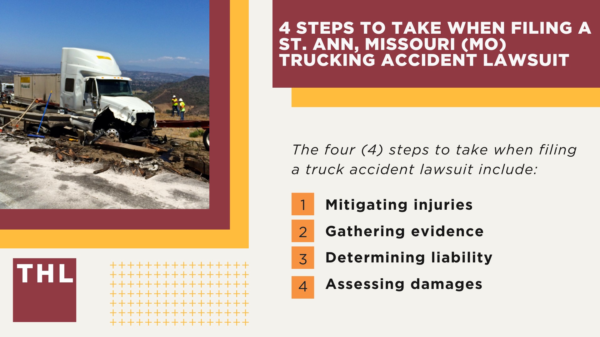 The #1 St. Ann Truck Accident Lawyer; St. Ann Truck Accident Lawyer; 6 Questions to Ask When Hiring a St. Ann Truck Accident Lawyer; Commercial Truck Accidents in St. Ann, Missouri (MO); Truck Accident Facts & Statistics; St. Ann Commercial Trucking Rules & Safety Regulations for Truck Drivers; The 8 Most Common Causes of Truck Accidents in St. Ann, Missouri (MO); 4 Steps to Take When Filing a St. Ann, Missouri (MO) Trucking Accident Lawsuit