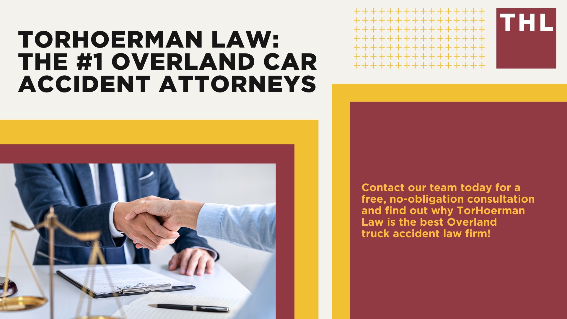 The #1 Overland Truck Accident Lawyer; Overland Truck Accident Lawyer; 6 Questions to Ask When Hiring an Overland Truck Accident Lawyer; Commercial Truck Accidents in Overland, Missouri (MO); Truck Accident Facts & Statistics; Overland Commercial Trucking Rules & Safety Regulations for Truck Drivers; The 8 Most Common Causes of Truck Accidents in Overland (MO); 4 Steps to Take When Filing an Overland Trucking Accident Lawsuit; TORHOERMAN LAW The #1 Truck Accident Attorney Overland Has to Offer!
