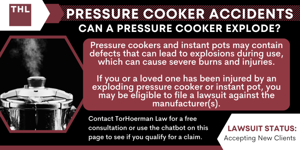 Pressure Cooker Accidents Can a Pressure Cooker Explode; Can a Pressure Cooker Explode; Pressure Cooker Accidents; Pressure Cooker Lawsuit; Pressure Cooker Lawyer; Pressure Cooker Explosion Lawsuit; Instant Pot Explosion; Instapot Explosion