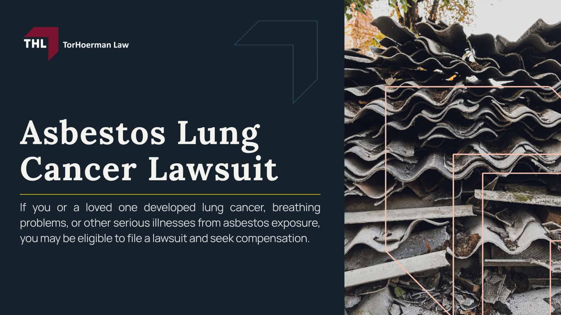Asbestos Lung Cancer Lawsuit; Asbestos Exposure and Lung Cancer; Different Types of Lung Cancer Caused by Asbestos; Populations at High Risk of Developing Asbestos-Related Lung Cancer; Regulatory Changes With Asbestos Use (2); Legal Recourse for Workers With Asbestos-Related Lung Cancer; Who May Qualify for an Asbestos Lung Cancer Lawsuit; Asbestos Lung Cancer Lawsuit Process; Who Can Be Held Liable for Asbestos Related Lung Cancer; What If You Smoked and Developed Asbestos Related Lung Cancer; The Importance of Hiring an Experienced Asbestos Lawyer; What Evidence Helps Prove Asbestos Exposure; TorHoerman Law_ Talk to Our Mesothelioma Lawyers TodayAsbestos Exposure and Lung Cancer; Different Types of Lung Cancer Caused by Asbestos; Populations at High Risk of Developing Asbestos-Related Lung Cancer; Regulatory Changes With Asbestos Use; The Science Behind Lung Cancer and Asbestos; Legal Recourse for Workers With Asbestos-Related Lung Cancer; The Importance of Hiring an Experienced Asbestos Lawyer; TorHoerman Law_ Talk to Our Mesothelioma Lawyers Today