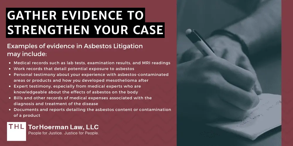 Examples of evidence in Asbestos Litigation may include: