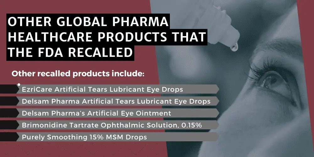 EzriCare FAQ Who Manufactures EzriCare Artificial Tears; Who Manufactures EzriCare Artificial Tears; EzriCare Lawsuit; EzriCare Lawsuits; EzriCare Recall Lawsuit; EzriCare Lawyers; EzriCare Recall Lawsuits; EzriCare Artificial Tears Lawsuit; Who Manufactures Ezricare Artificial Tears; Other Global Pharma Healthcare Products That The FDA Recalled