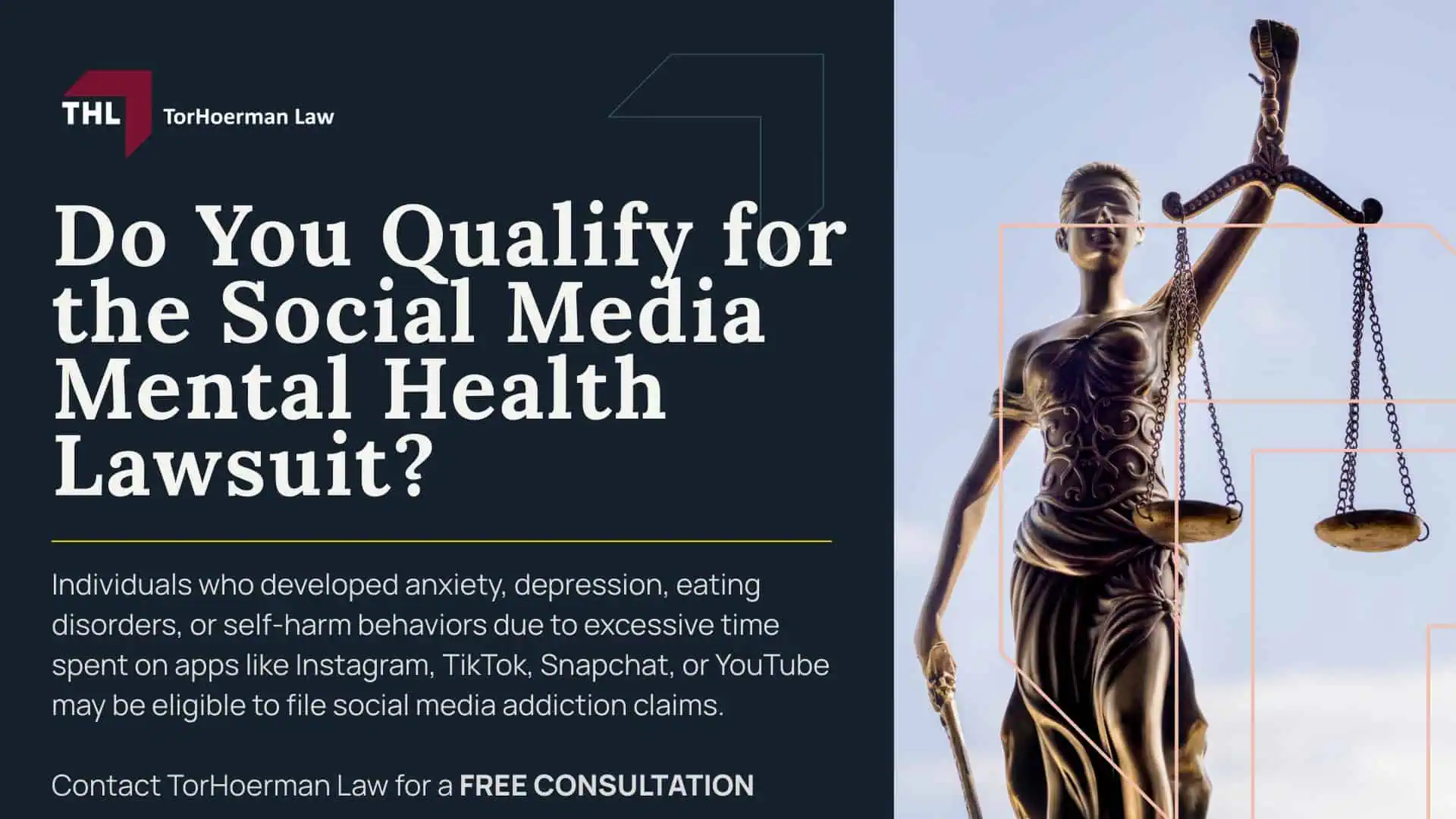 Social Media Mental Health Lawsuit - Overview of the Social Media Addiction Lawsuit - - torhoerman law; Social Media Mental Health Lawsuit - How Many Social Media Addiction Lawsuits Have Been Filed Current Status of the Social Media Harm MDL - torhoerman law; Who is Filing Social Media Mental Health Lawsuit Claims_ - torhoerman law; Social Media Mental Health Lawsuit - What Social Media Companies are Named in the Lawsuit_ - torhoerman law; Social Media Mental Health Lawsuit - Mental Health and Physical Harms Linked to Social Media Use - torhoerman law; Social Media Mental Health Lawsuit - Mental Health Issues Linked to Excessive Social Media Use - torhoerman law; Social Media Mental Health Lawsuit - Physical Harm Linked to Compulsive Social Media Use - torhoerman law; Social Media Mental Health Lawsuit - Do You Qualify for the Social Media Mental Health Lawsuit_ - torhoerman law