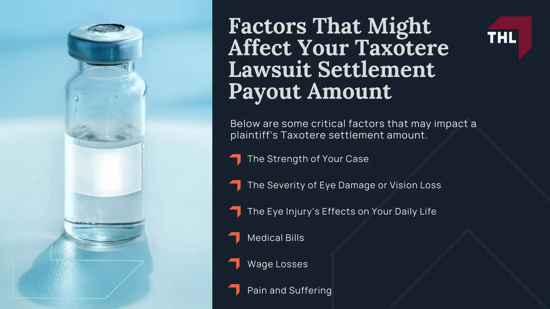 Taxotere Lawsuit Settlement Amounts - Average Taxotere Lawsuit Settlement Amount Projections - torhoerman law; Taxotere Lawsuit Settlement Amounts - Tier 1 Highest Severity – $150,000 to $400,000+ - torhoerman law; Taxotere Lawsuit Settlement Amounts - Tier 2 Moderate Severity – $75,000 to $150,000 - torhoerman law; Taxotere Lawsuit Settlement Amounts - Tier 3 Lower Severity – $20,000 to $75,000 - torhoerman law; Taxotere Lawsuit Settlement Amounts - Factors That Might Affect Your Taxotere Lawsuit Settlement Payout Amount - torhoerman law
