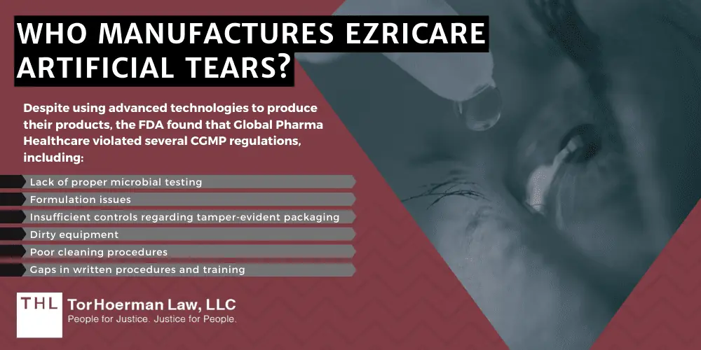 EzriCare FAQ Who Manufactures EzriCare Artificial Tears; Who Manufactures EzriCare Artificial Tears; EzriCare Lawsuit; EzriCare Lawsuits; EzriCare Recall Lawsuit; EzriCare Lawyers; EzriCare Recall Lawsuits; EzriCare Artificial Tears Lawsuit; Who Manufactures Ezricare Artificial Tears