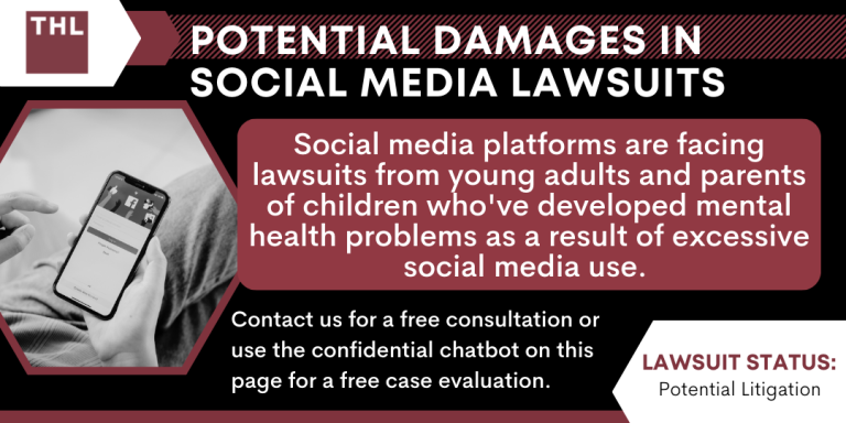 Potential Damages in Social Media Lawsuits featured image; Social Media Lawsuits; Social Media Lawsuit; Social Media Addiction Lawsuit; TikTok Teen Addiction Lawsuits; Instagram Mental Health Lawsuit; Social Media Mental Health Lawsuit; Social Media Harm Lawsuit