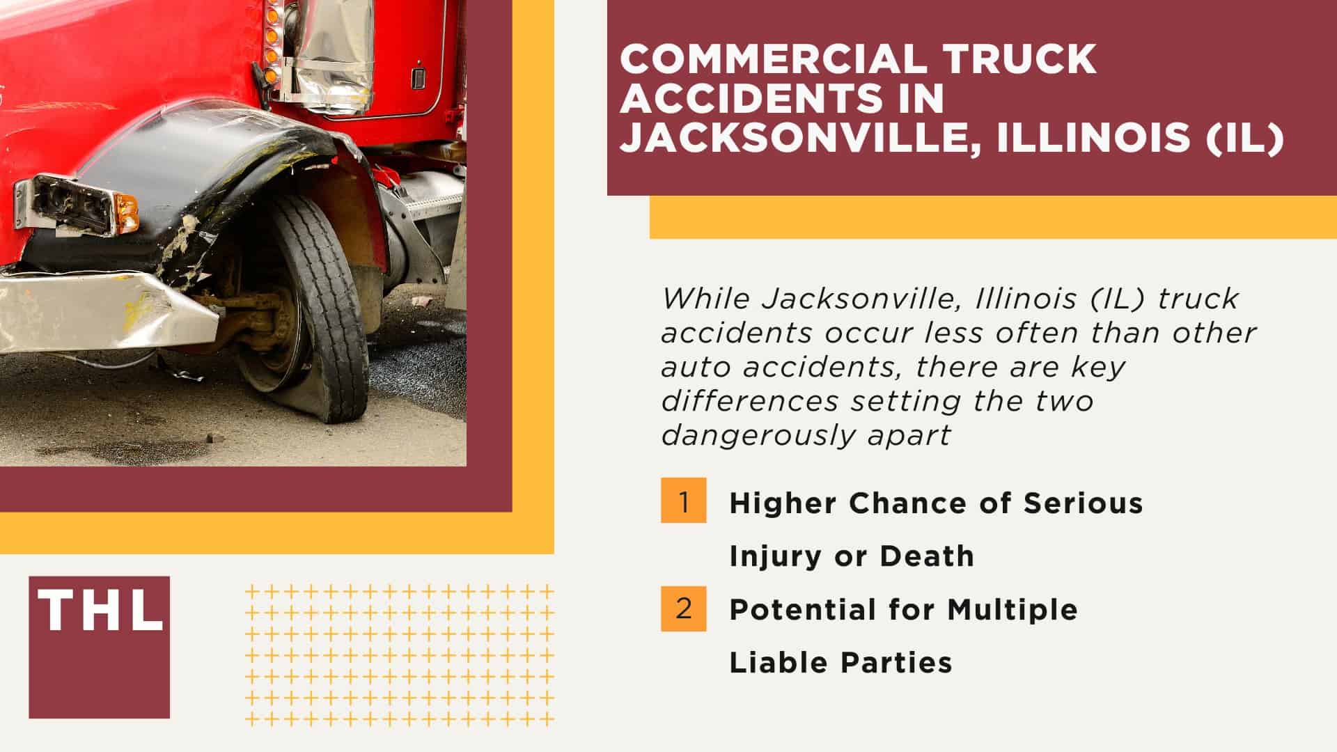 The #1 Jacksonville Truck Accident Lawyer; Jacksonville Truck Accident Lawyer; 6 Questions to Ask When Hiring a Jacksonville Truck Accident Lawyer; Commercial Truck Accidents in Jacksonville, Illinois (IL)
