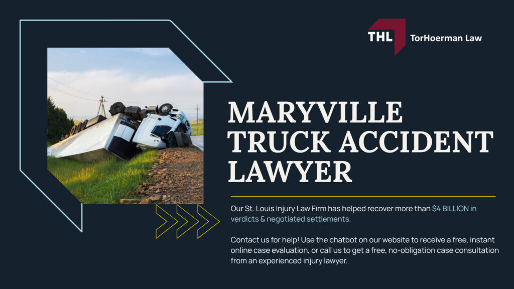 Maryville Truck Accident Lawyer; 6 Questions to Ask When Hiring a Maryville Truck Accident Lawyer; Commercial Truck Accidents in Maryville, Illinois (IL); Truck Accident Facts & Statistics; Maryville Commercial Trucking Rules & Safety Regulations for Truck Drivers; The 8 Most Common Causes of Truck Accidents in Maryville (IL); 4 Steps to Take When Filing a Maryville Trucking Accident Lawsuit; TORHOERMAN LAW The #1 Truck Accident Attorney Maryville Has to Offer!
