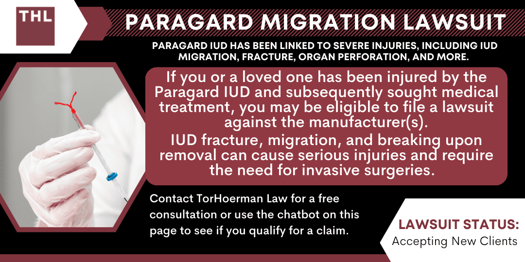 Paragard Migration Injury Lawsuit; Paragard Migration Injury Lawsuit - About The Paragard Intrauterine Device (IUD) - torhoerman law; Paragard Migration Injury Lawsuit - Understanding Paragard IUD Migration - torhoerman law; Paragard Migration Injury Lawsuit - The Dangers of Paragard IUD Migration - torhoerman law; Paragard Migration Injury Lawsuit - Treatment Options for Paragard IUD Migration - torhoerman law; Paragard Migration Injury Lawsuit - About The Paragard IUD Lawsuit - torhoerman law; Paragard Migration Injury Lawsuit - About The Paragard IUD Lawsuit - torhoerman law (1); Paragard Migration Injury Lawsuit - Do You Qualify for the Paragard Migration Lawsuit - torhoerman law; Paragard Migration Injury Lawsuit - Gathering Evidence for Paragard Lawsuits - torhoerman law; Paragard Migration Injury Lawsuit - How a Lawyer Can Help Victims Assess Damages - torhoerman law; Paragard Migration Injury Lawsuit - TorHoerman Law Your Paragard Lawyers - torhoerman law