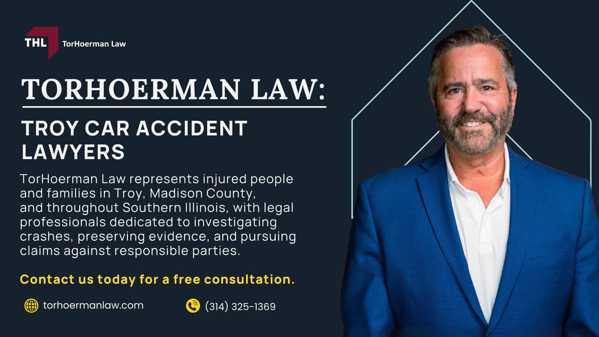 Why Car Accident Victims in Troy, IL Choose TorHoerman Law; How Much Does it Cost to Hire a Car Accident Attorney; Steps to Take After a Car Accident in Troy, IL; Common Types of Car Accidents in Troy, Illinois; Common Car Accident Injuries; The Legal Process for a Troy Car Accident Case; Do You Qualify for a Car Accident Claim; Gathering Evidence for a Car Accident Case; Damages in Car Accident Cases; TorHoerman Law_ Troy Car Accident Lawyers