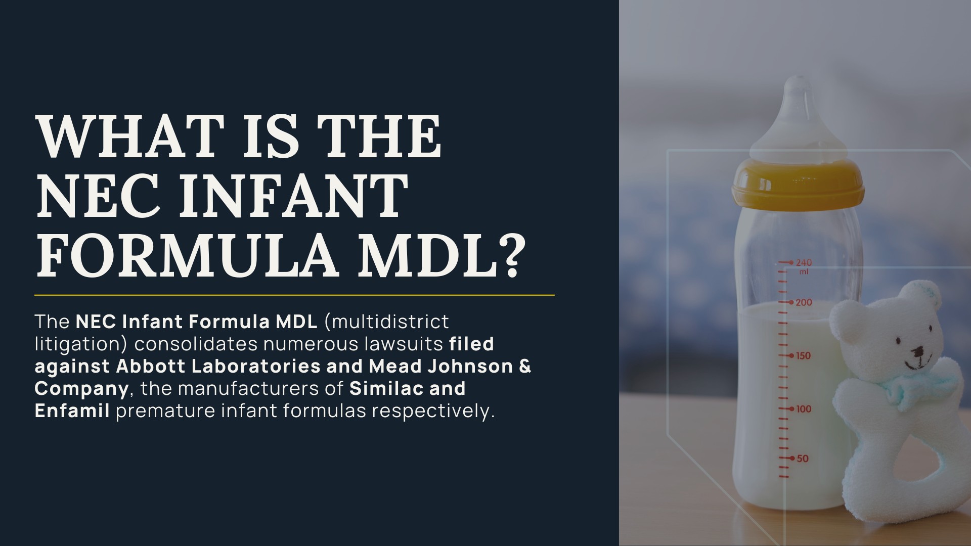 OVERVIEW OF THE NEC BABY FORMULA LAWSUITS - TOXIC BABY FORMULA NEC LAWSUITS - TORHOERMAN LAW; WHAT IS THE NEC INFANT FORMULA MDL_ - TOXIC BABY FORMULA NEC LAWSUITS - TORHOERMAN LAW