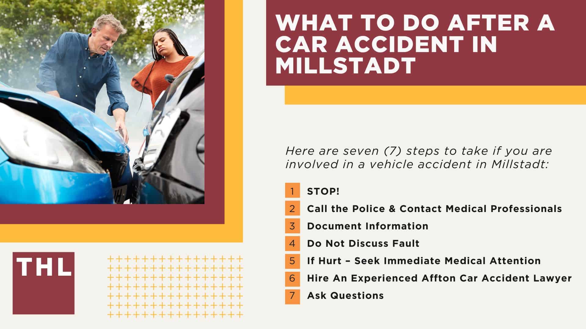 The #1 Millstadt Car Accident Lawyer; Involved in a Car Accident in Millstadt, IL; Millstadt Car Accident Statistics; What to Do After a Car Accident in Millstadt