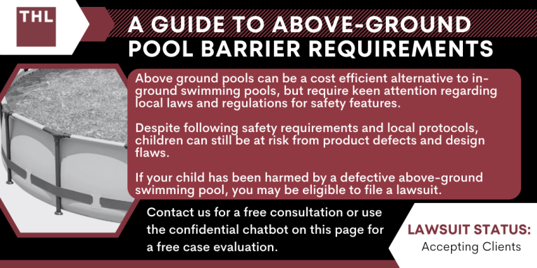 Above-Ground Pool Barrier Requirements; Above Ground Pool Lawsuit; Above Ground Pool Safety; Above Ground Pool Dangers; Design Flaws And Safety Risks Of Above-Ground Swimming Pools; General Above-Ground Pool Safety Guidelines According To The CPSC; Some State-By-State Variations In Safety Barrier Regulations; Lawsuits For Above-Ground Pools; Lawsuits For Above-Ground Pools; Find Out If You Qualify For A Lawsuit