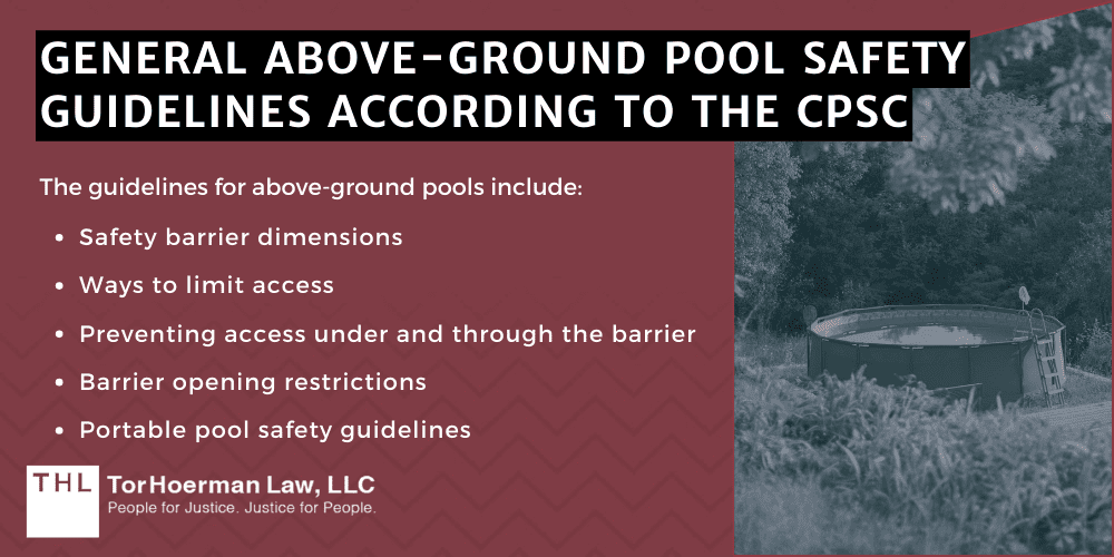 Above-Ground Pool Barrier Requirements; Above Ground Pool Lawsuit; Above Ground Pool Safety; Above Ground Pool Dangers; Design Flaws And Safety Risks Of Above-Ground Swimming Pools; General Above-Ground Pool Safety Guidelines According To The CPSC