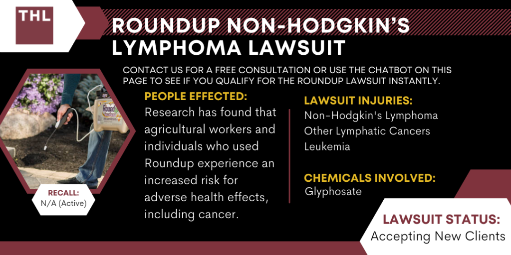 Roundup Non-Hodgkin's Lymphoma Lawsuit 1 Roundup Non-Hodgkin's Lymphoma Lawsuit; Roundup Lawsuit; Roundup Cancer Lawsuit; Roundup Lawsuits; Roundup Lawyers; Roundup Litigation; Studies Have Linked Glyphosate Exposure To Cancer; Glyphosate (Roundup) Linked To Non-Hodgkin Lymphoma; Information And Updates About The Roundup Cancer Lawsuit; Do You Qualify To File A Roundup Non-Hodgkin's Lymphoma Lawsuit; Gathering Evidence For A Roundup Case; The Current State Of The Recent Roundup Lawsuits