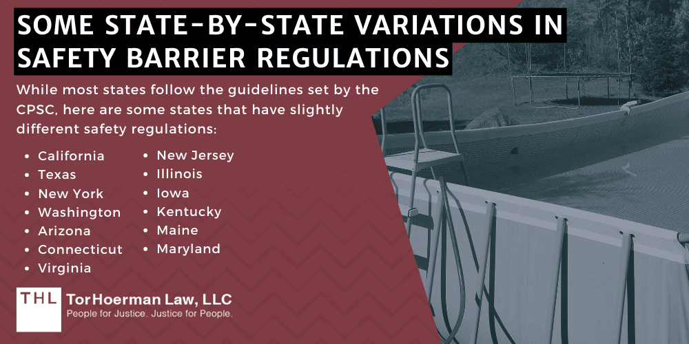 Above-Ground Pool Barrier Requirements; Above Ground Pool Lawsuit; Above Ground Pool Safety; Above Ground Pool Dangers; Design Flaws And Safety Risks Of Above-Ground Swimming Pools; General Above-Ground Pool Safety Guidelines According To The CPSC; Some State-By-State Variations In Safety Barrier Regulations