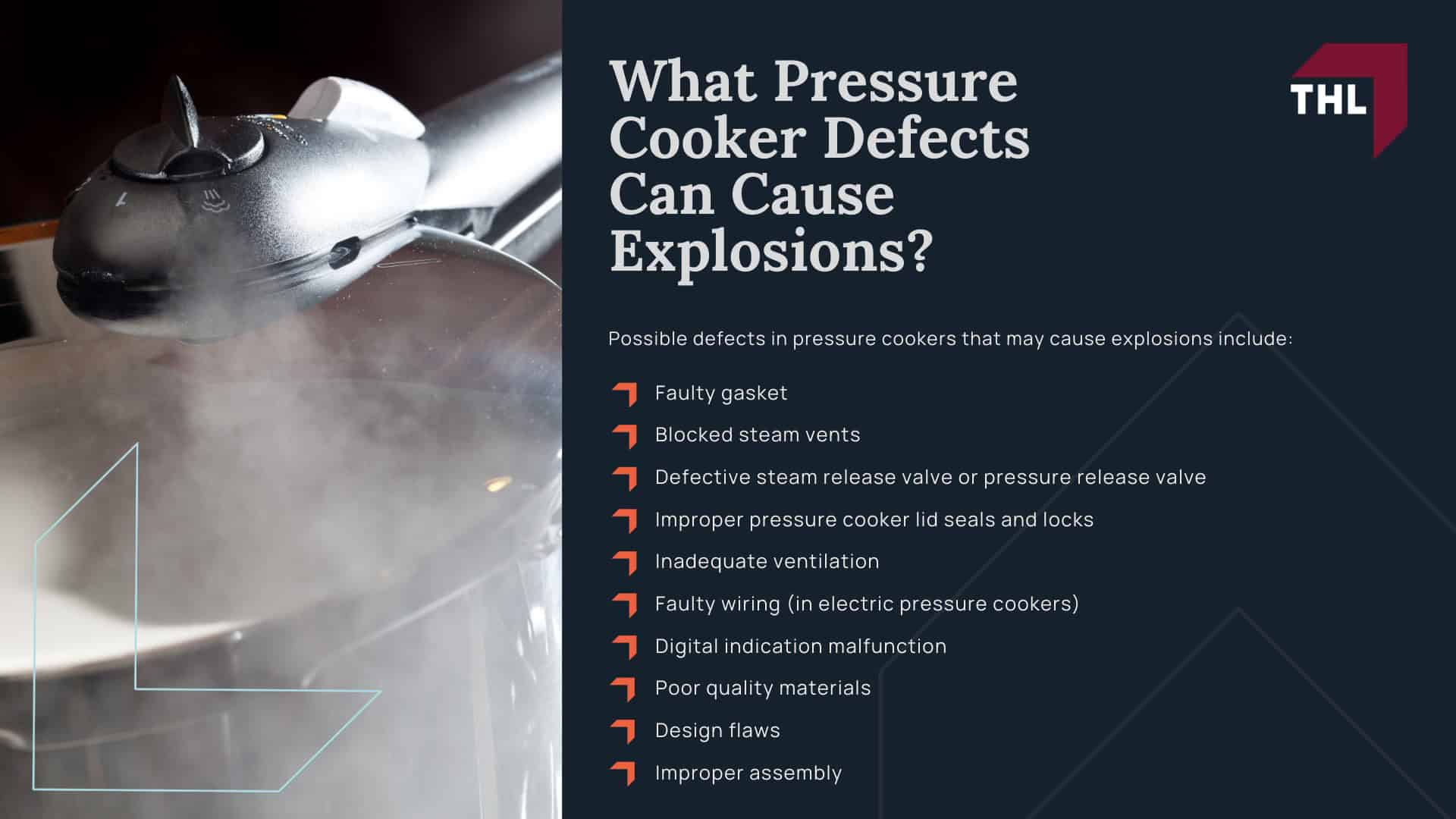Defective Pressure Cooker Dangers & Injuries - Defective Pressure Cooker Dangers Explained - torhoerman law; Defective Pressure Cooker Dangers & Injuries - What Pressure Cooker Defects Can Cause Explosions_ - torhoerman law
