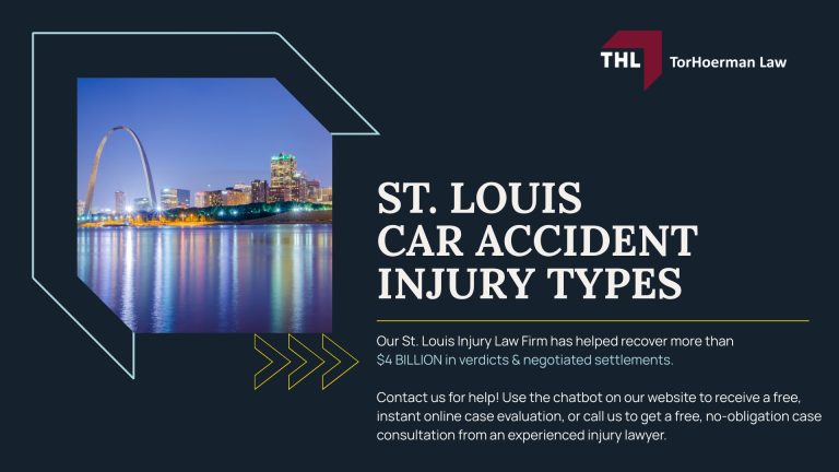 Different Types Of Car Accident Injuries; Different Types Of Car Accident Injuries; By Area Of Body Affected; Different Car Accident Injuries; Common Types Of Car Accidents; Taking Legal Action After A Car Accident In St. Louis; How An Experienced St. Louis Car Accident Attorney Can Help; TorHoerman Law_ Speak With Our Experienced St. Louis Car Accident Lawyer Today; St. Louis Car Accident Injury Types - FEATURED IMAGE - TorHoerman Law
