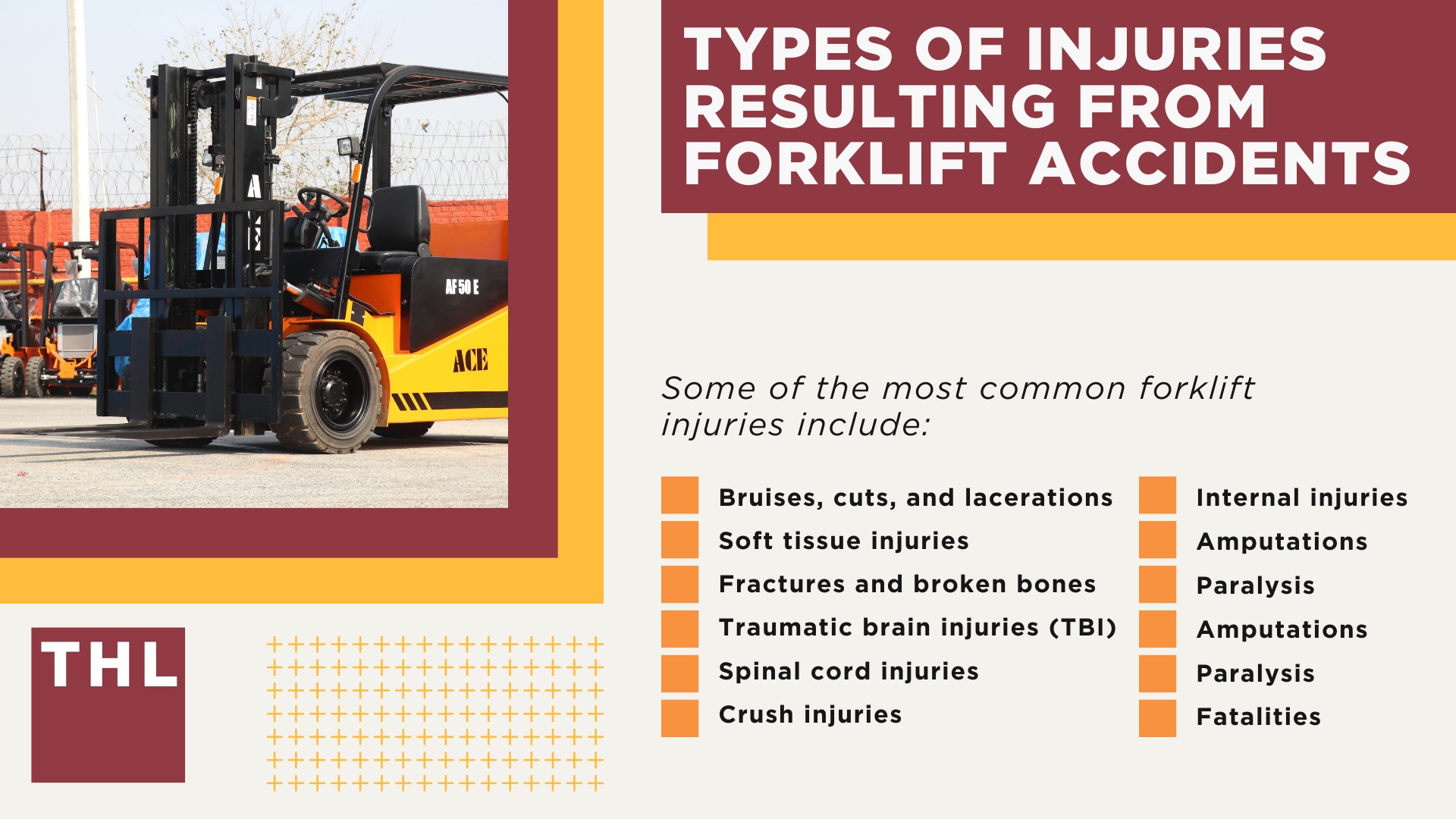 Prevalence of Forklift Accidents; Common Causes of Forklift Accidents; Common Causes of Forklift Accidents; Types of Injuries Resulting From Forklift Accidents