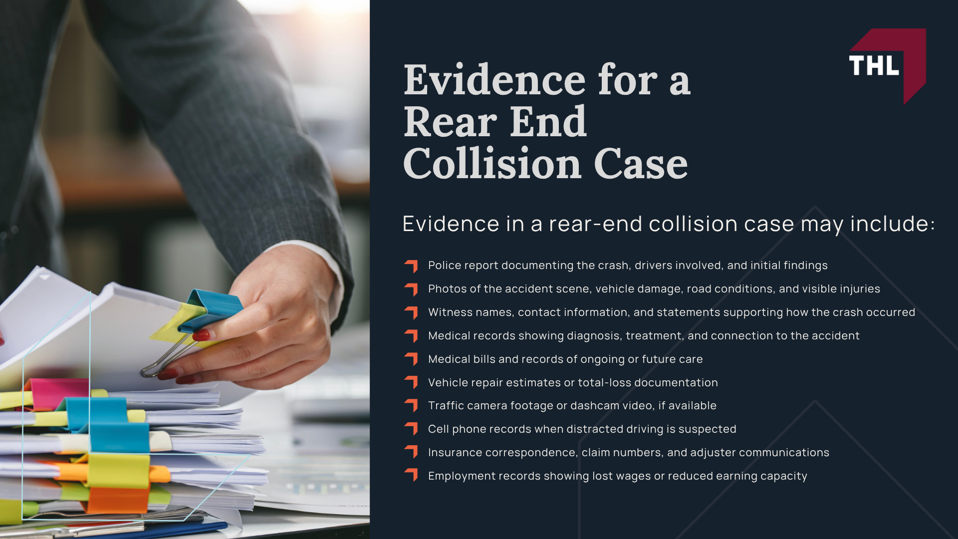 Evidence for a Rear End Collision Case