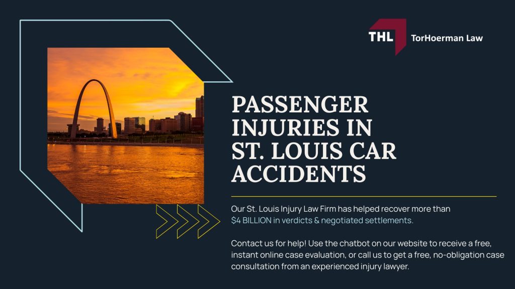 The Complexities of Insurance Claims in Personal Injury Cases; Types of Passenger Injuries; Filing a Passenger Injury Claim in St. Louis; Compensation for Injured Passengers; Challenges of Pursuing Claims When Injured in a Car Accident as a Passenger; The Role of a St. Louis Car Accident Lawyer; TorHoerman Law_ Protect Your Rights; Passenger Injuries in St. Louis Car Accidents - FEATURED IMAGE - TorHoerman Law